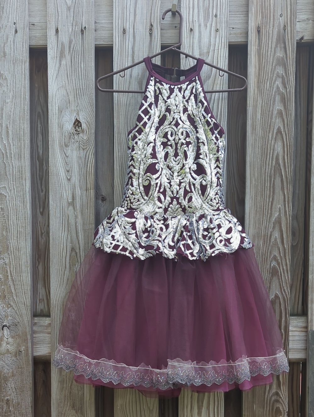 Weissman Tulle Peplum Dress/Leotard
